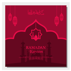 Ramadan Kareem Greeting Card or Background design vector.