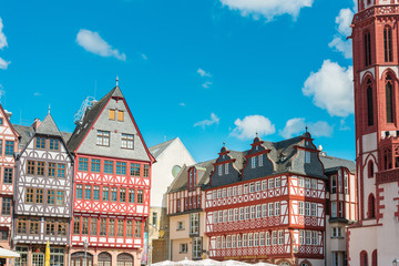 Frankfurt, Germany - June 12, 2019: Antique building view in Frankfurt, Germany.