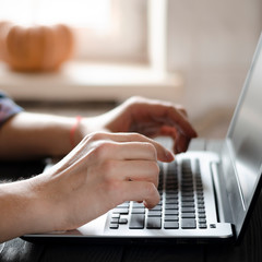 Businessman working on Desk at home office business