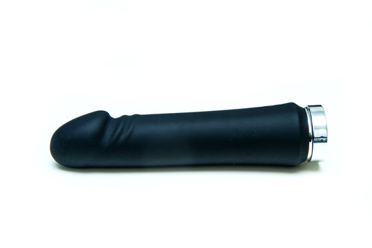 The single big black vibrator isolated on a white background. 