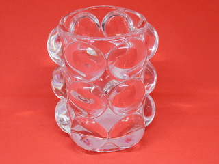 glass of the original shape on a red background