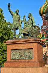 Fototapeta na wymiar Monument Minin and Pozharsky on Red Square in Moscow, Russia.