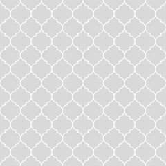 Grey and white seamless pattern. Abstract geometric pattern in arabic style. Simple vector seamless design for background, paper, textile, wallpaper. Traditional ornament