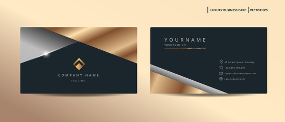 Luxury design business card with gold style minimalist template
