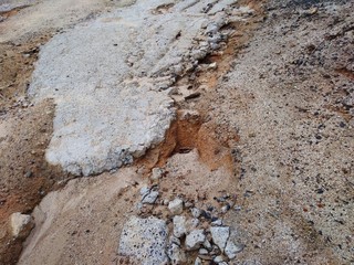 the texture of un maintenanced road