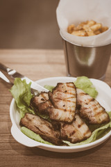 Home Cured Bacon Thicks Thick cut belly strips that has been cured for days, smoked and then grilled