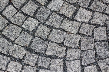 stone pavement road sidewalk cobblestones pattern grey gravel
