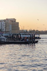 Dubai creek at sunset time