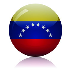 Obraz premium Venezuela flag glass icon vector illustration