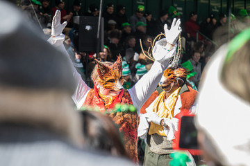 St Patricks Parade, man with a mask