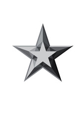silver star isolate on white