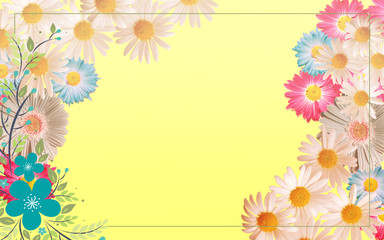 Background for greeting card with flowers