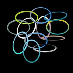 A digital art of a group of colourful circles