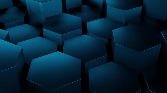Dark and glow hexagon abstract blue mechanical background. Technology background, from series best concept of global business