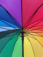 colorful umbrella on white background of sky