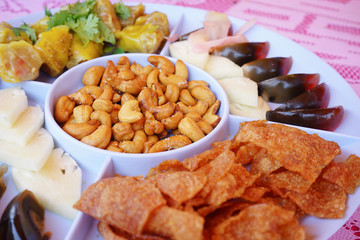 Appetizer traditional  welcome dish.
