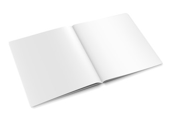 Vector realistic white paper blank magazine.