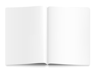 Vector realistic white paper blank magazine.