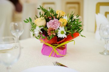 bouquet of the flowers on a table