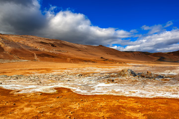 Geothermal area Hverir, Iceland.