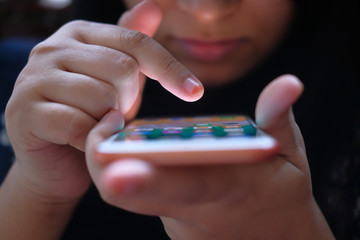 Close up of women use smart phone 