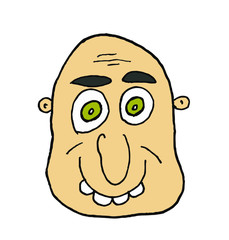 bald man head work illustration.This is vector work. Can be used as symbol, logo.