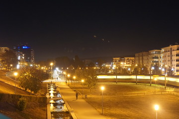 Citypark Karlsruhe bei Nacht 