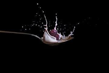  Splash of milk with berries