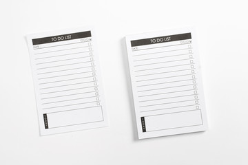 Blank to do list planner with checklist isolated on white background.