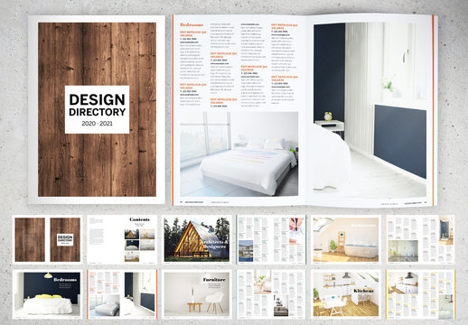 Brochure Layout with Blue and Orange Accents