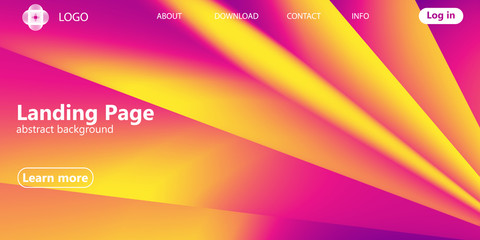 Landing page. Colorful geometric background.