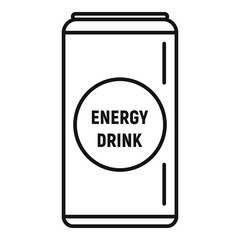 Energy drink can icon. Outline energy drink can vector icon for web design isolated on white background