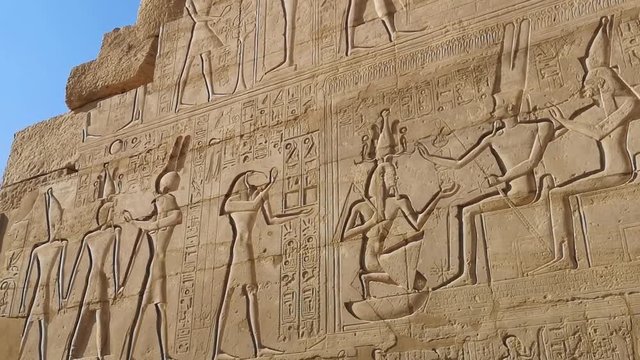 Ramesseum - the memorial temple of Pharaoh Ramses II XIII century BC , part of the Theban necropolis in Upper Egypt, Luxor