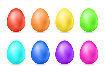 Gradient egg vector illustration collection. All colors of the rainbow. Ideal for celebrating Easter designs, greeting cards, prints and more