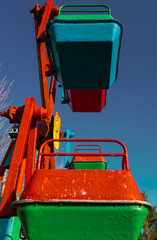 Old soviet mini ferris wheel in an amusement park