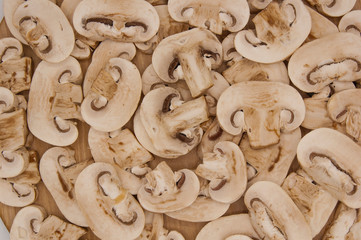 Fresh champignons isolated in white background