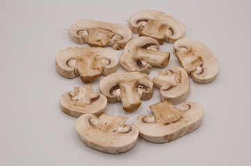 Fresh champignons isolated in white background