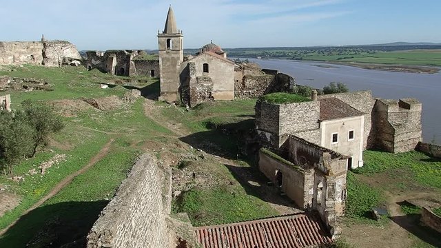 beautiful medieval ruin juromenha on the portugal spanish border