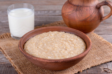 Wheat porridge with butter