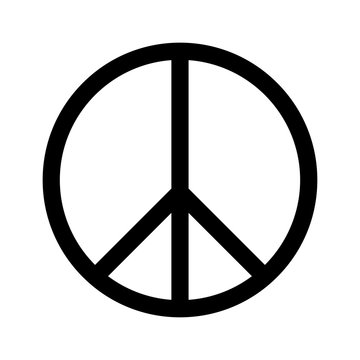 Vector peace symbol icon isolated on white