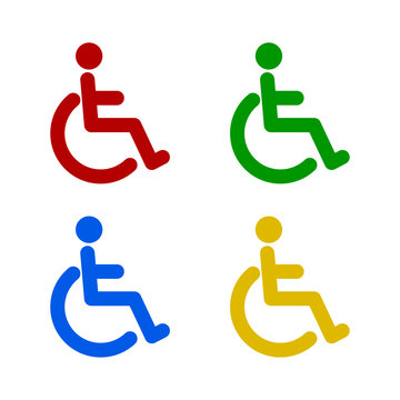 Disabled icon vector. Disabled wheelchair icon. Disabled person icon isolated on white