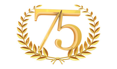 75 3D  years anniversary celebration logotype with elegant celebration 3d. - obrazy, fototapety, plakaty