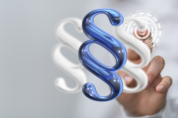 paragraph law sign digital in hand