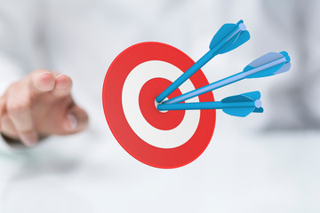 dart target arrow hitting on bullseye which is the ultimate goal that everyone wants.