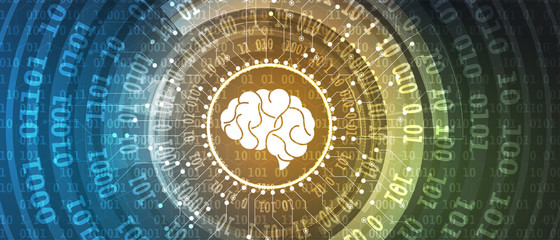 Abstract human brain. Artificial intelligence technology. Science background