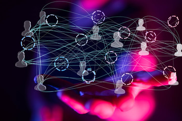 hand open in dark backgroubd