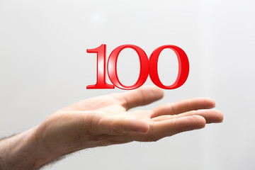 100 Anniversary 3d numbers. Poster template for Celebrating 100 anniversary event party.