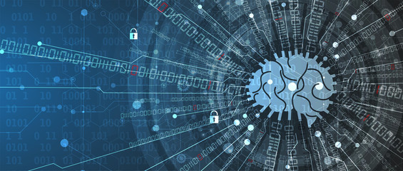 Abstract human brain. Artificial intelligence technology. Science background