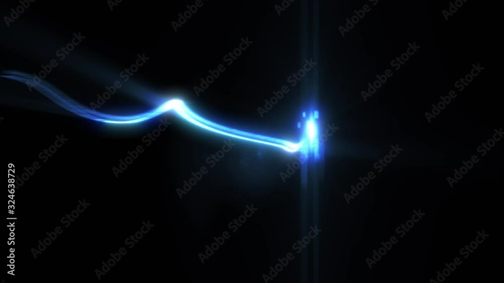 Poster light streak particle with lens flare fx loop/ 4k animation of an abstract light stroke with optical