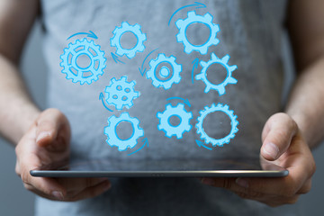 gear Technology setting concept background.